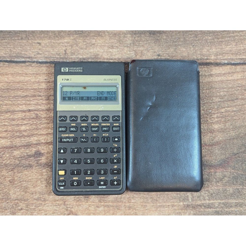 HP Hewlett Packard 17B II‎ Business Calculator Brown With Cover Tested and Works